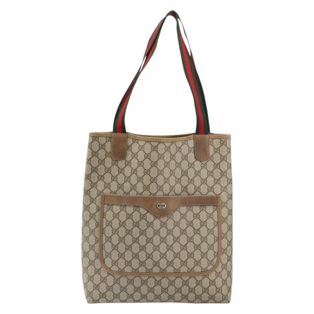 Gucci GG Supreme Web Tote Bag Beige